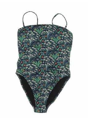 J. Crew Navy Floral One-Piece Swimsuit